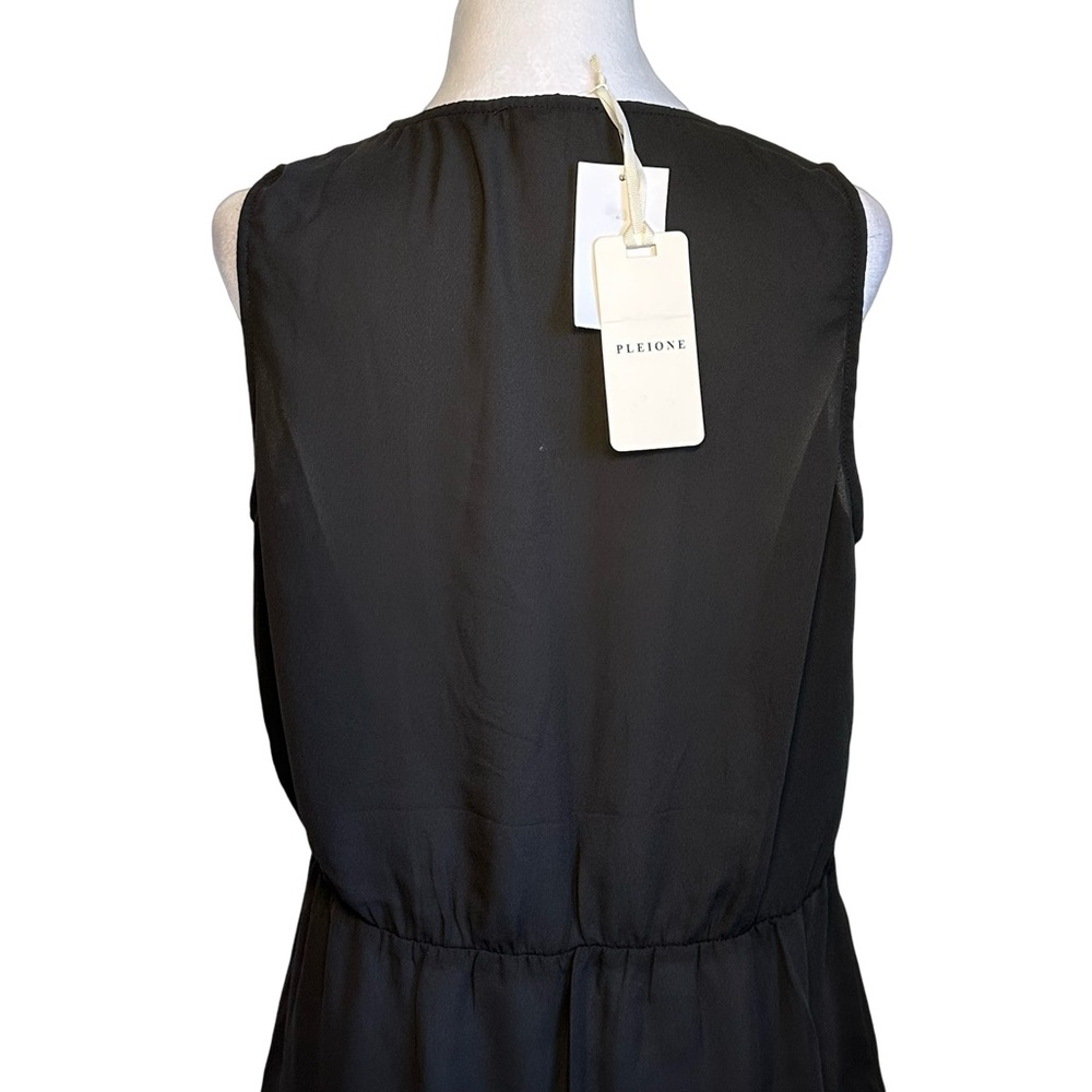 Pleione NWT Black Lace Accent Faux Wrap Sleeveless Cami Tank Top Size Medium - Picture 7 of 13